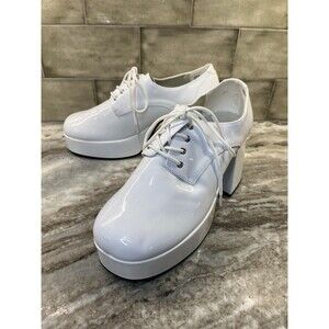 Funtasma Disco Pimp 70s Platform Halloween Costume White Shoes JAZZ-02 M (10-11)